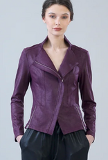 Clara Sun Woo Clara Sun Woo Plum Liquid Leather Jacket