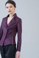 Clara Sun Woo Clara Sun Woo Plum Liquid Leather Jacket