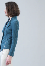 Clara Sunwoo Clara Sun Woo Blue Moss Liquid Leather Faux Suede Jacket