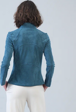 Clara Sunwoo Clara Sun Woo Blue Moss Liquid Leather Faux Suede Jacket