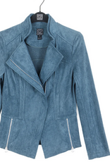 Clara Sunwoo Clara Sun Woo Blue Moss Liquid Leather Faux Suede Jacket