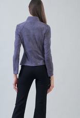 Clara Sunwoo Clara Sun Woo Violet  Liquid Leather Faux Suede Jacket