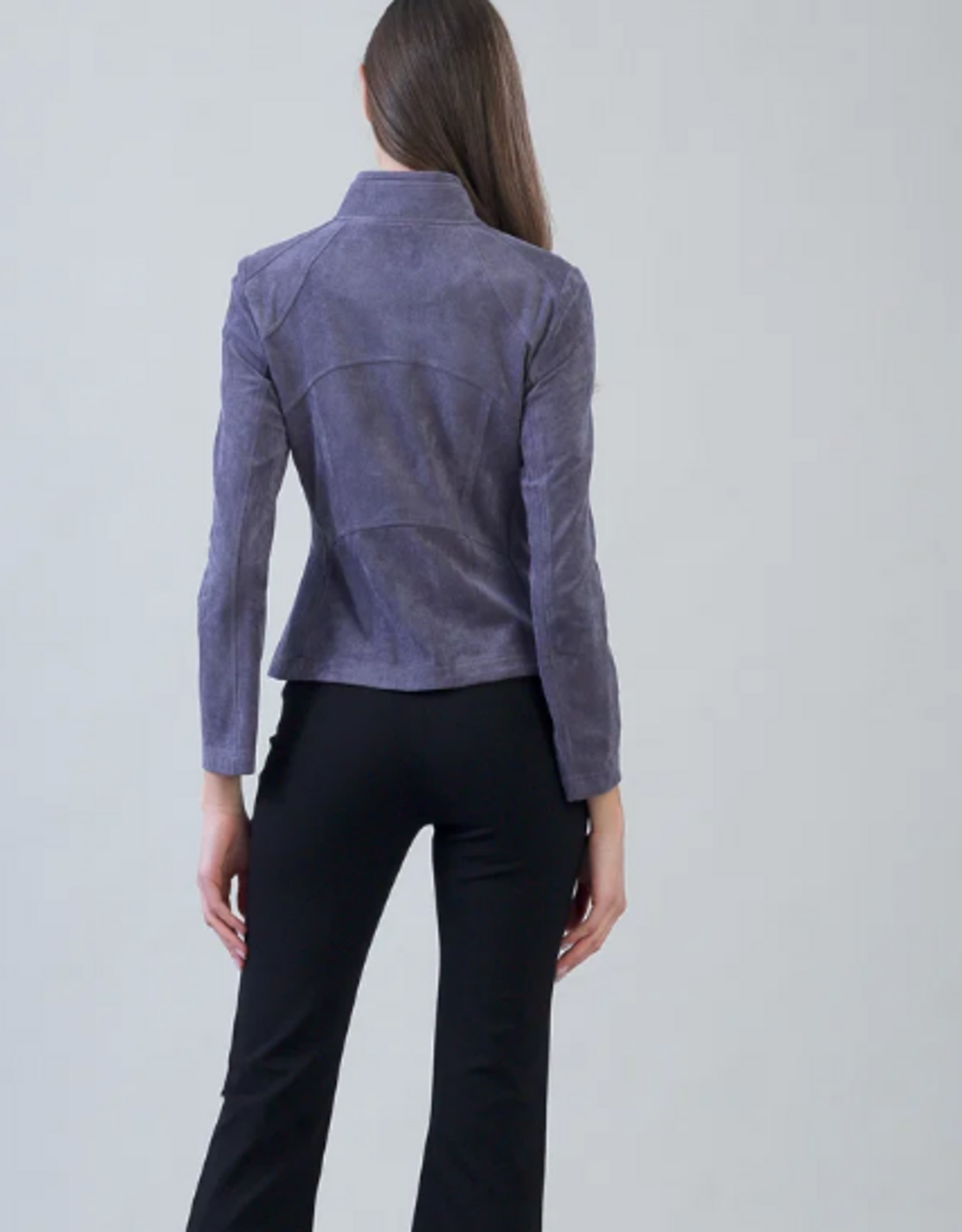 Clara Sunwoo Clara Sun Woo Violet  Liquid Leather Faux Suede Jacket