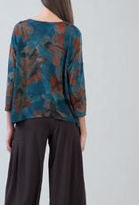 Clara Sunwoo Clara Sun Woo Autumn Foliage Print   Loose Cut Side Tipped Sweater