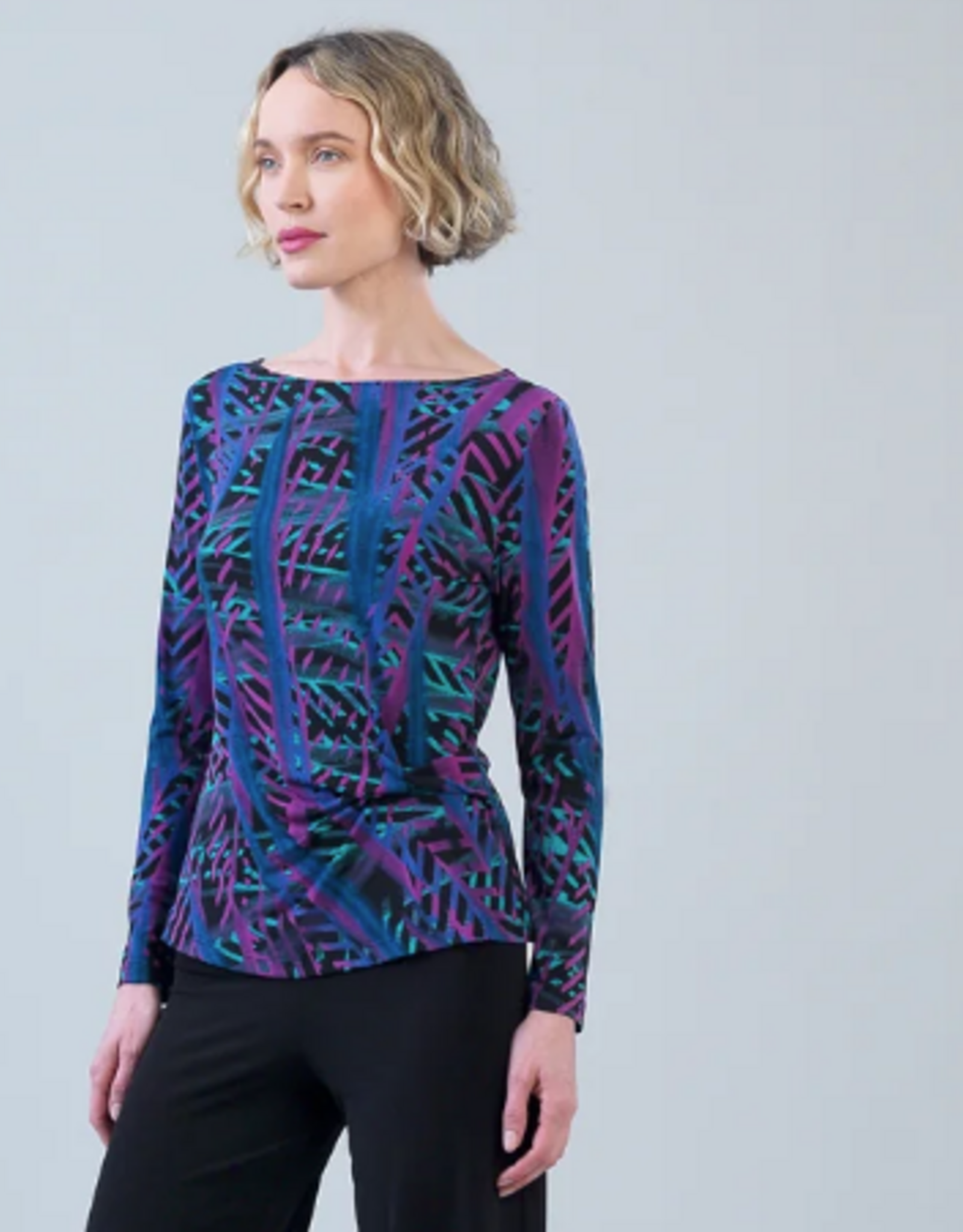 Clara Sunwoo Clara Sun Woo  Multi color Print W/ Side Twist Detail
