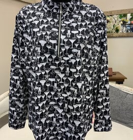 Lulu B Lulu B Blk/WHT Champagne Glass Print DRSV