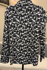 Lulu B Lulu B Blk/WHT Champagne Glass Print DRSV