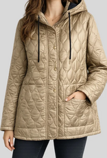 Creations Creation AM886 Taupe Solid Quilted Reversible Jacket w/Hood