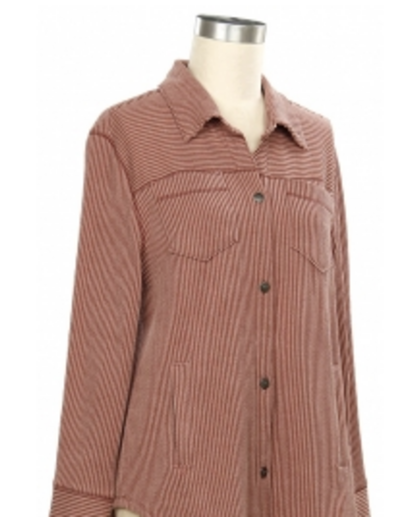 N Touch N Touch Brown Sugar Wolsley Button Up Long Sleeve Textured  Top