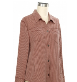 N Touch N Touch Brown Sugar Wolsley Button Up Long Sleeve Textured  Top
