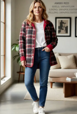 N Touch Creations Red/Printed Reversible Quilted  Snap Up Jacket