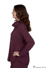 Ruby Rd Ruby Rd Fig Cozy Cowl Neck Solid  Long Sleeve Pullover