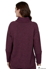 Ruby Rd Ruby Rd Fig Cozy Cowl Neck Solid  Long Sleeve Pullover