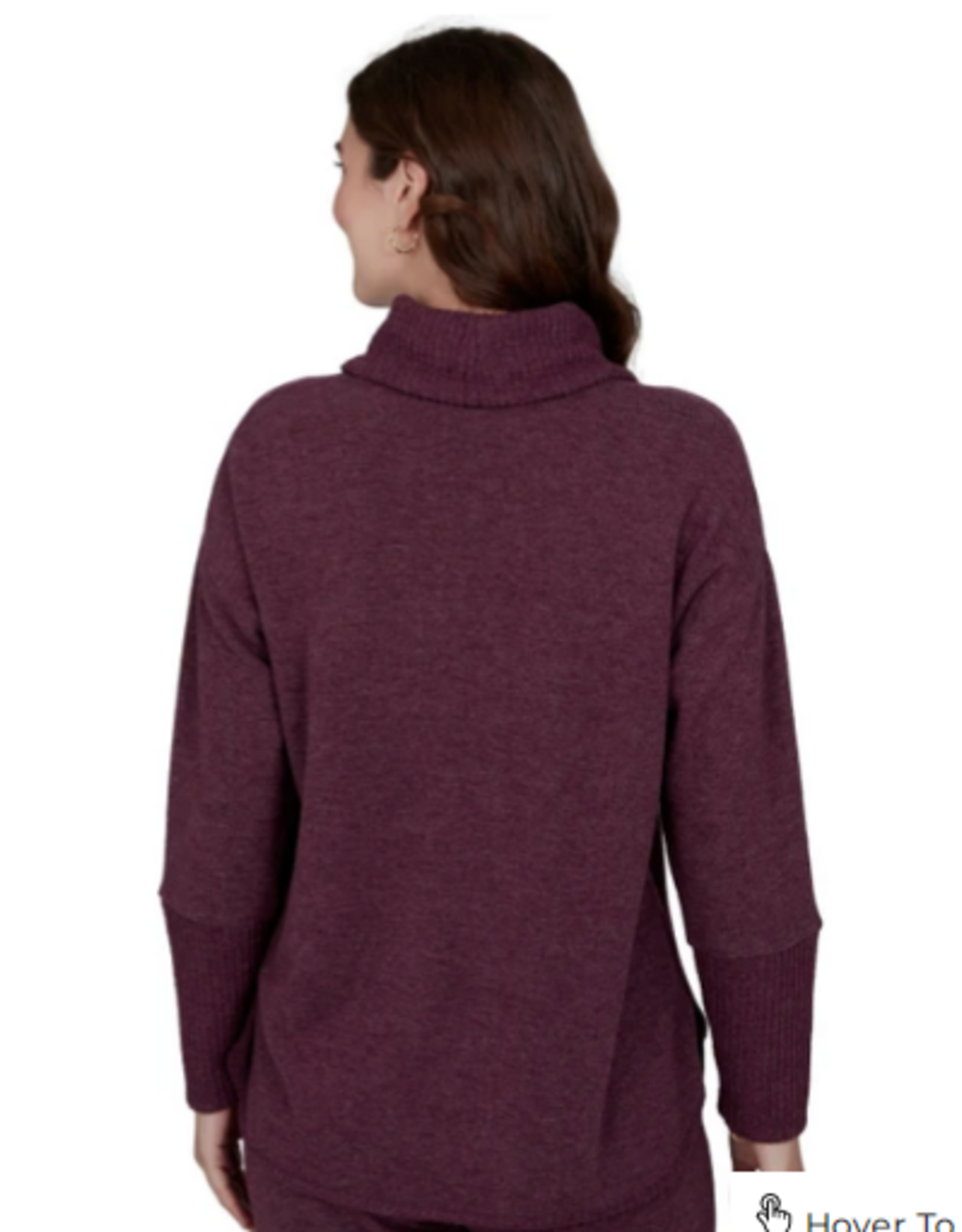 Ruby Rd Ruby Rd Fig Cozy Cowl Neck Solid  Long Sleeve Pullover