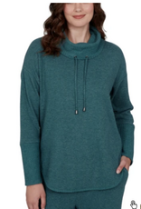 Ruby Rd Ruby Rd Forest Cozy Cowl Neck Solid  Long Sleeve Pullover
