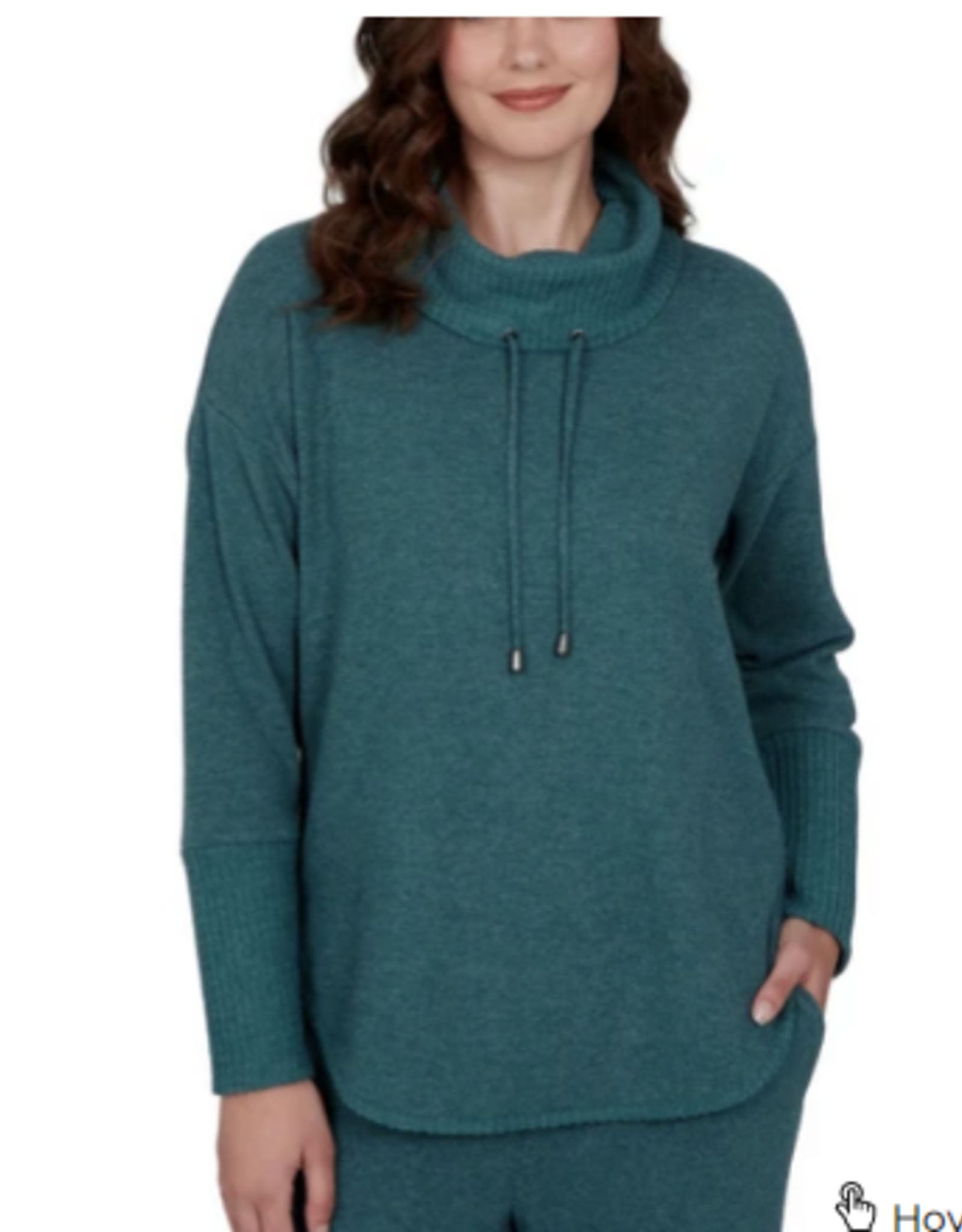 Ruby Rd Ruby Rd Forest Cozy Cowl Neck Solid  Long Sleeve Pullover