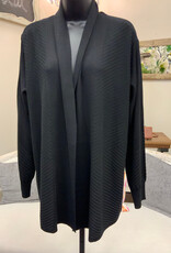 N Touch N Touch  Black  Effie Solid Rib  Long Sleeve Cardigan Sweater