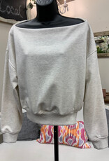 Kylie Paige Kylie Paige  Oatmeal Mila Cotton Terry Sweatshirt Top