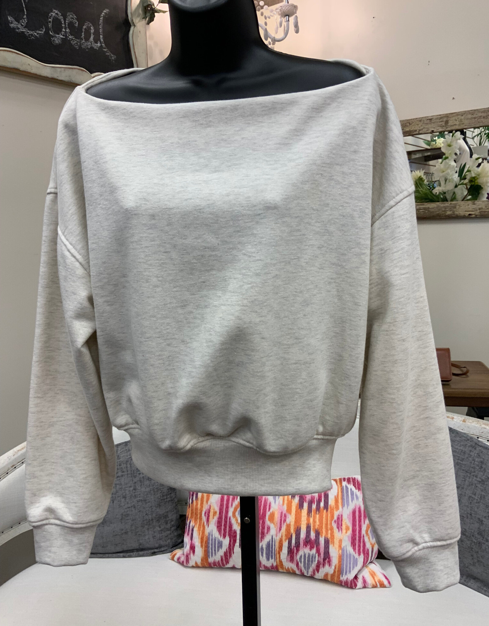 Kylie Paige Kylie Paige  Oatmeal Mila Cotton Terry Sweatshirt Top