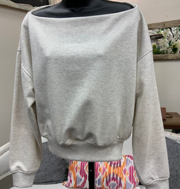Kylie Paige Kylie Paige  Oatmeal Mila Cotton Terry Sweatshirt Top