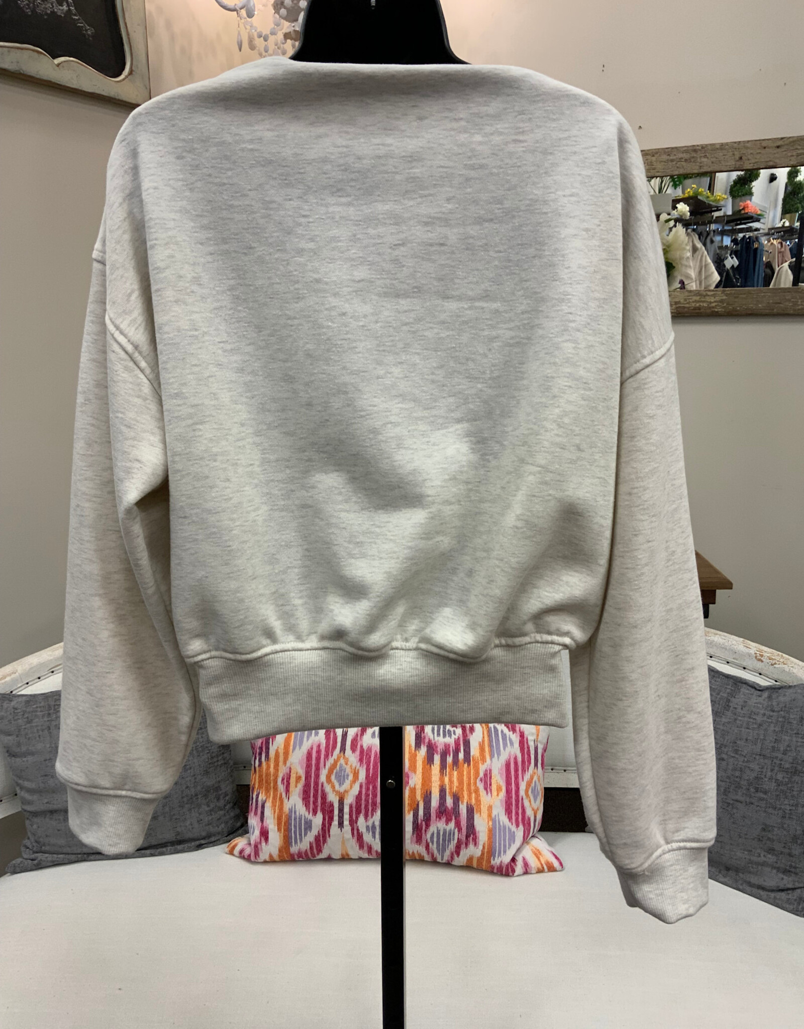 Kylie Paige Kylie Paige  Oatmeal Mila Cotton Terry Sweatshirt Top