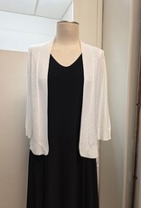Lulu B Lulu B  White Rhinestone 3/4 Sleeve Open Cardigan