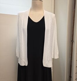 Lulu B Lulu B White Rhinestone 3/4 Sleeve Open Cardigan