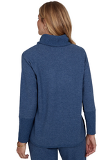 Ruby Road Ruby Rd Indigo Solid Cozy Cowl Neck L/S Pullover Top