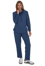 Ruby Road Ruby Rd Indigo Solid Cozy Cowl Neck L/S Pullover Top