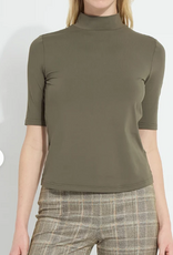 Lysse Lysse  Mosswood Clara Mock Neck Elbow Sleeve Top