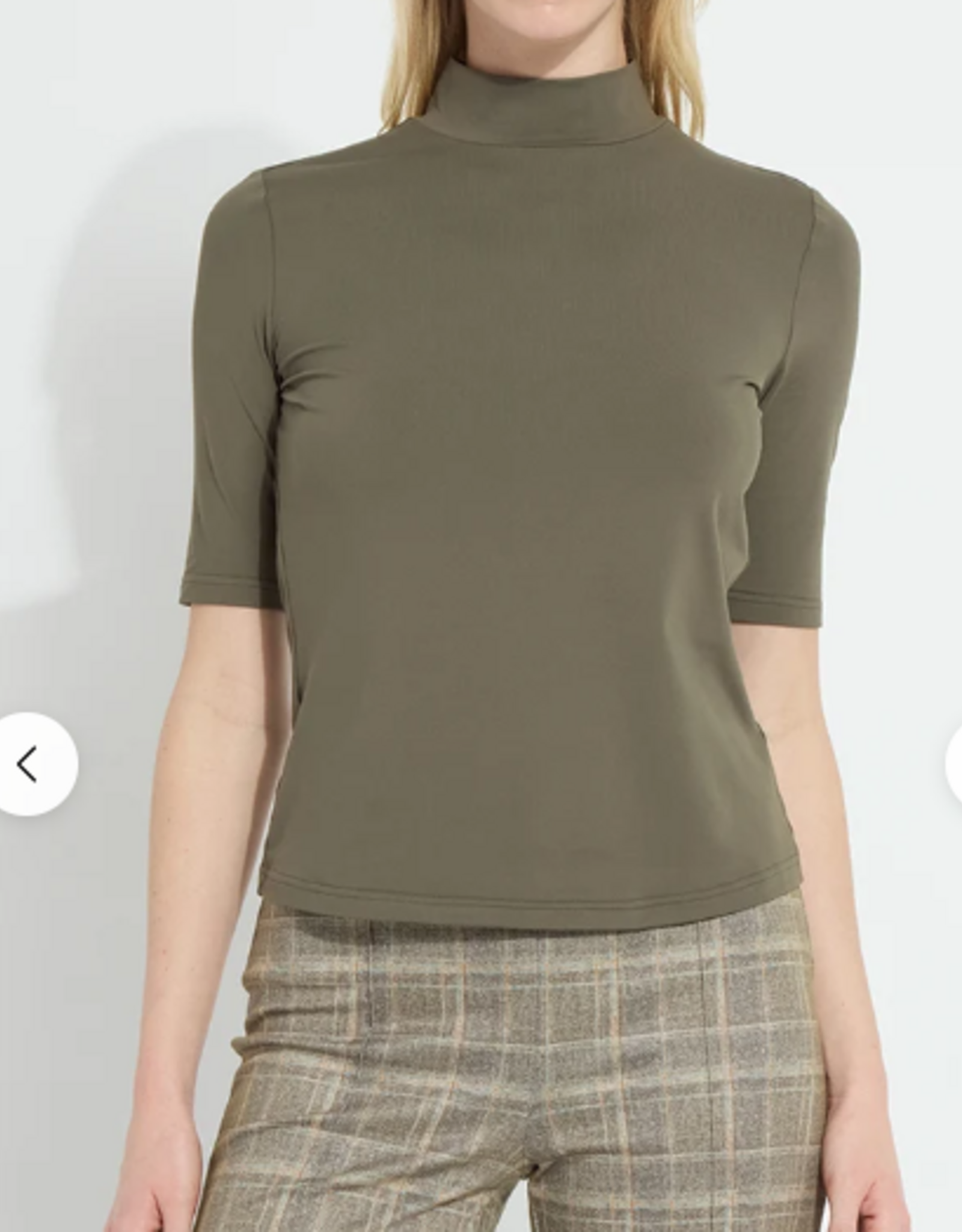 Lysse Lysse  Mosswood Clara Mock Neck Elbow Sleeve Top