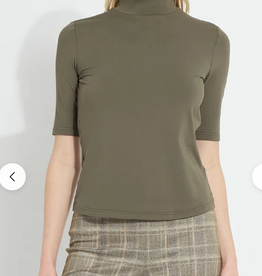 Lysse Lysse  Mosswood Clara Mock Neck Elbow Sleeve Top