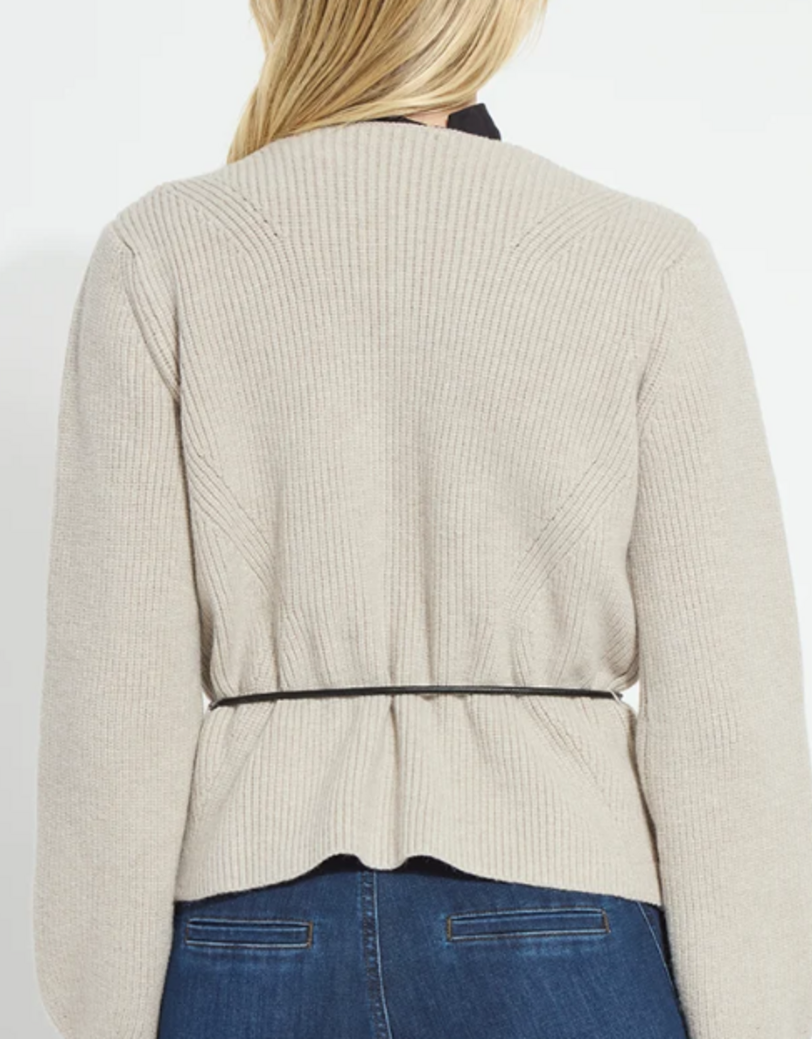 Lysse Lysse Refined Taupe Ravenna Peplum Knitted Cardigan