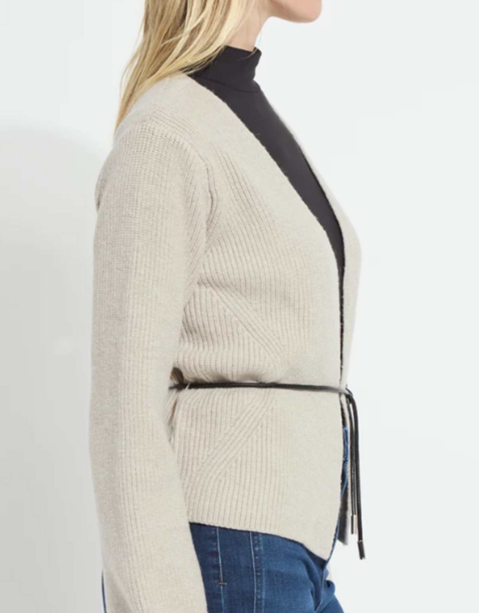 Lysse Lysse Refined Taupe Ravenna Peplum Knitted Cardigan