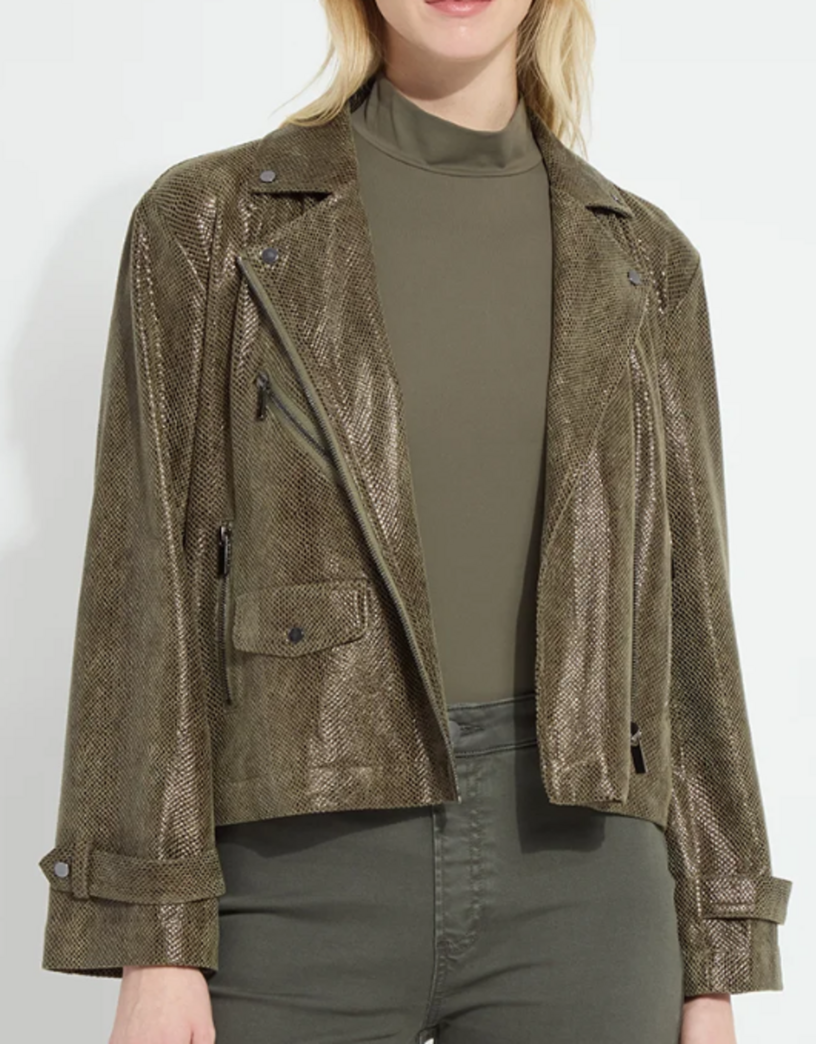 Lysse Lysse  Woodland Snake Emory Vegan Suede Moto Jacket