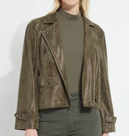 Lysse Lysse  Woodland Snake Emory Vegan Suede Moto Jacket