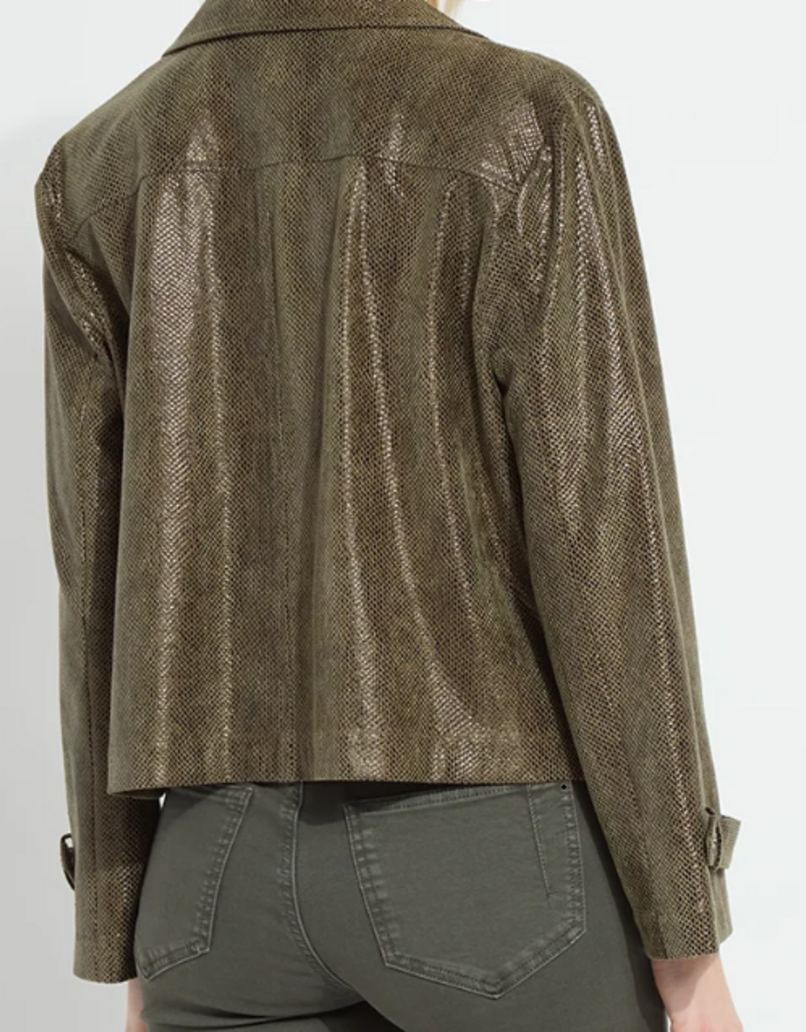 Lysse Lysse  Woodland Snake Emory Vegan Suede Moto Jacket