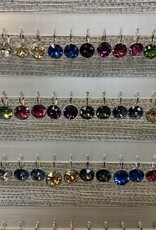 Swarovski Crystal Earring Silver Rounded Lever Back