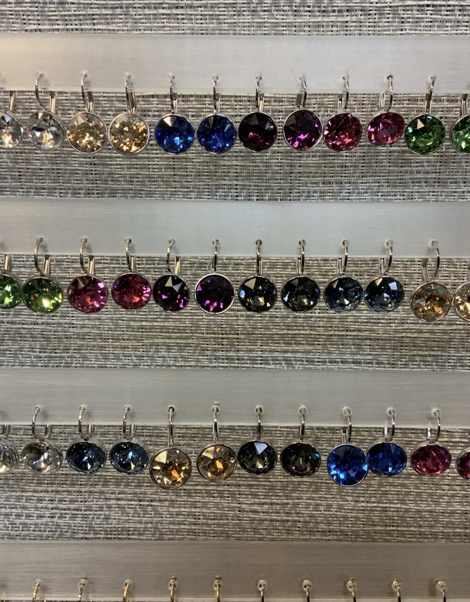 Swarovski Crystal Earring Silver Rounded Lever Back