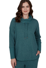 Ruby Road Ruby Rd Forest Solid Petite Cozy Cowl Neck L/S Pullover Top