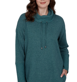 Ruby Road Ruby Rd Forest Solid Petite Cozy Cowl Neck L/S Pullover Top