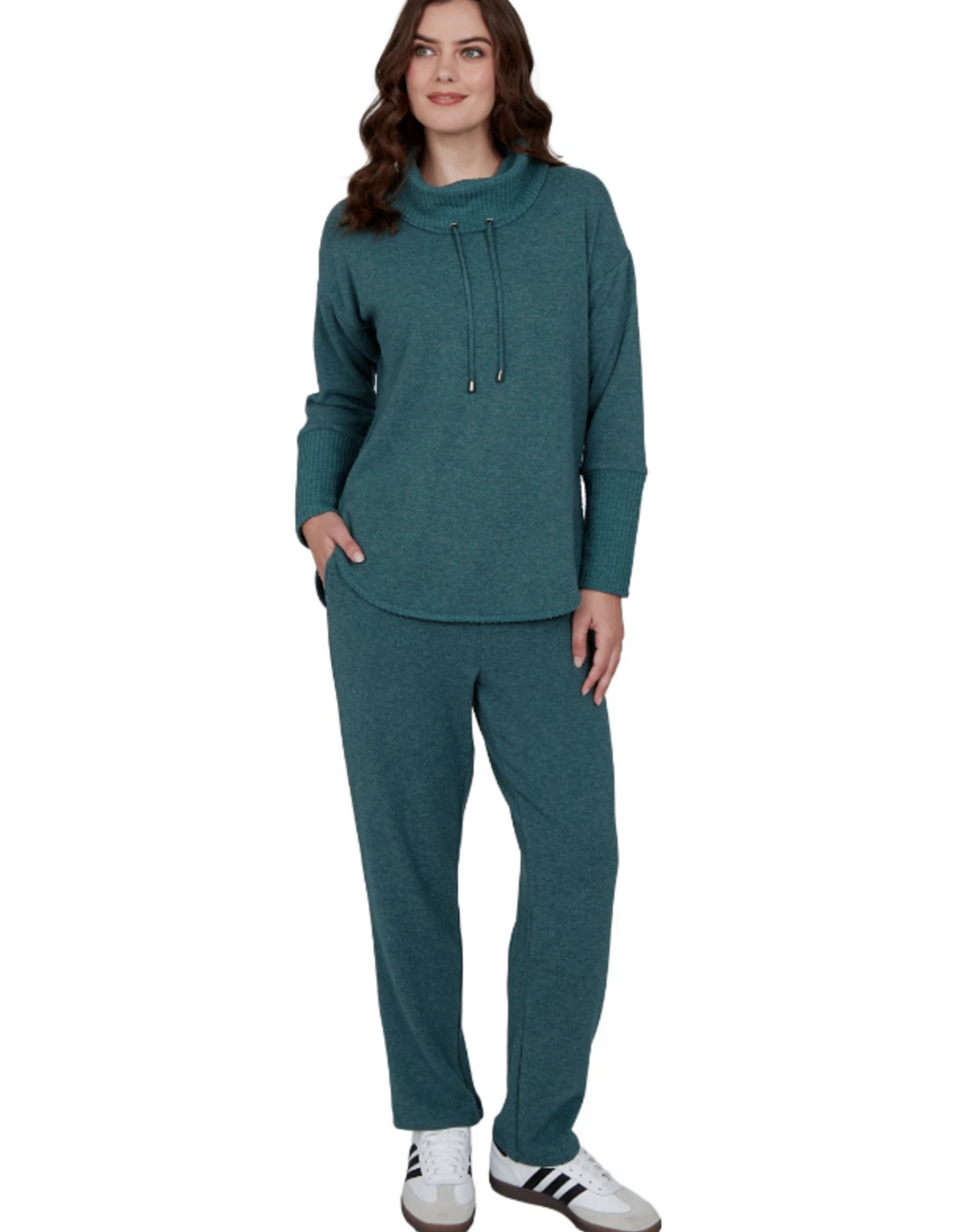 Ruby Road Ruby Rd Forest Solid Petite Cozy Cowl Neck L/S Pullover Top