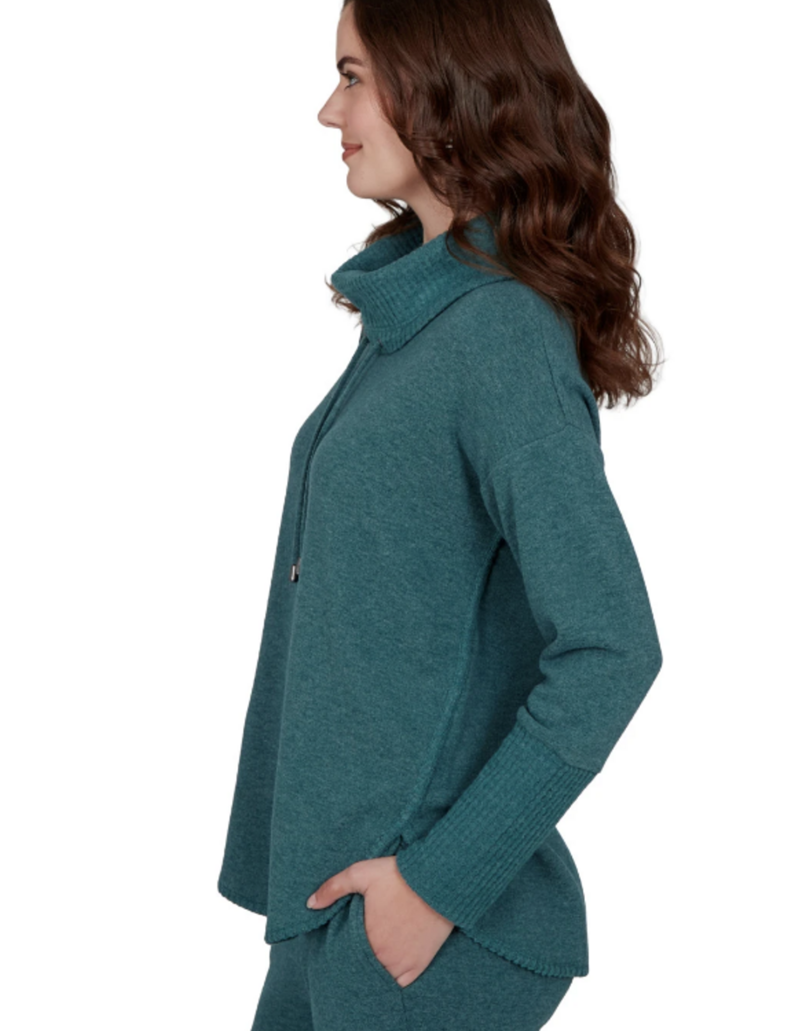 Ruby Road Ruby Rd Forest Solid Petite Cozy Cowl Neck L/S Pullover Top