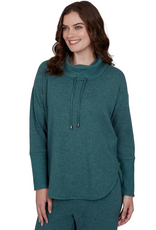 Ruby Road Ruby Rd Forest Solid Petite Cozy Cowl Neck L/S Pullover Top