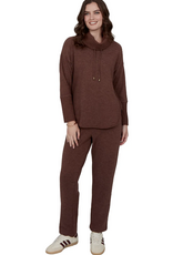 Ruby Road Ruby Rd 52950 Walnut Solid Petite Cozy Cowl Neck L/S Pullover Top