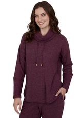 Ruby Road Ruby Rd Fig Solid Petite Cozy Cowl Neck L/S Pullover Top