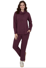 Ruby Road Ruby Rd Fig Solid Petite Cozy Cowl Neck L/S Pullover Top