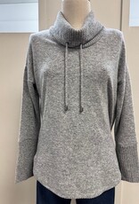 Ruby Road Ruby Rd Heather Grey Cozy Cowl Neck L/S Pullover Top