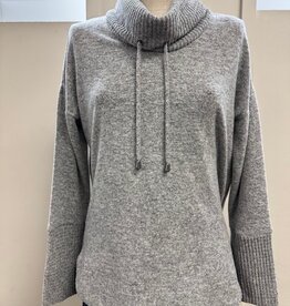 Ruby Road Ruby Rd Heather Grey Cozy Cowl Neck L/S Pullover Top