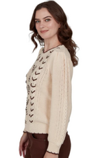 Ruby Rd Ruby Rd Parchment Cable Detailed Pullover Sweater
